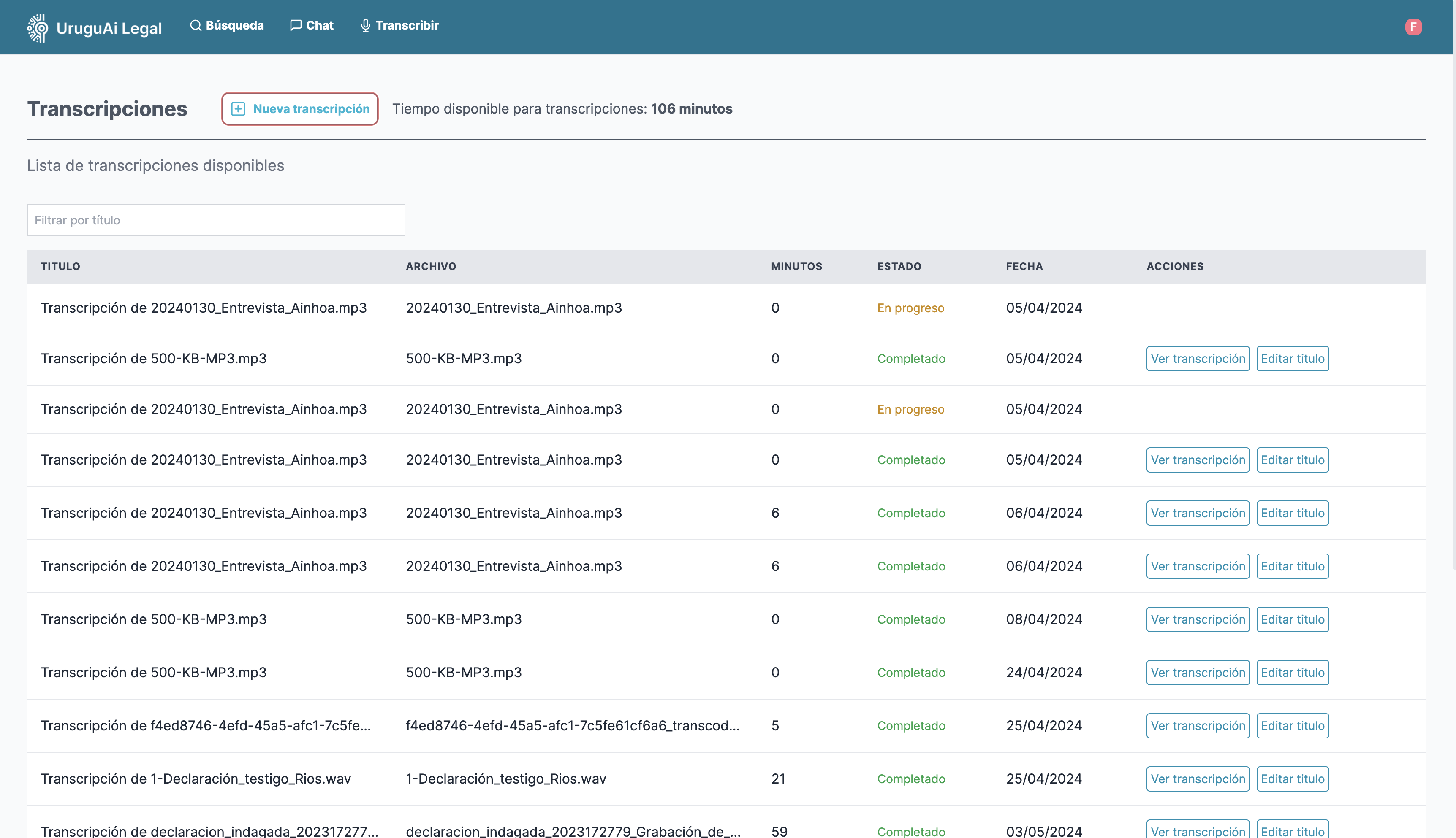 UruguAi Legal Platform Interface